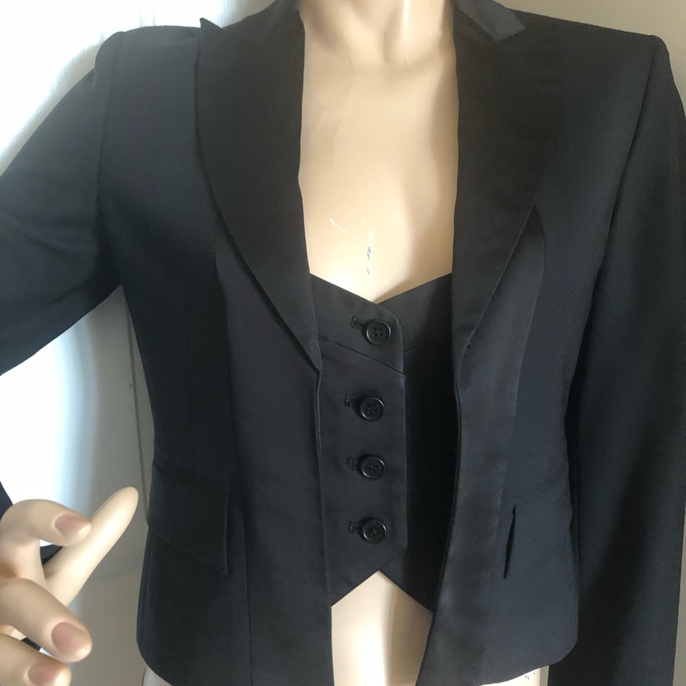 SOLD BCBG MAXAZRIA Black Suit Jacket Small - Picture 2 of 7
